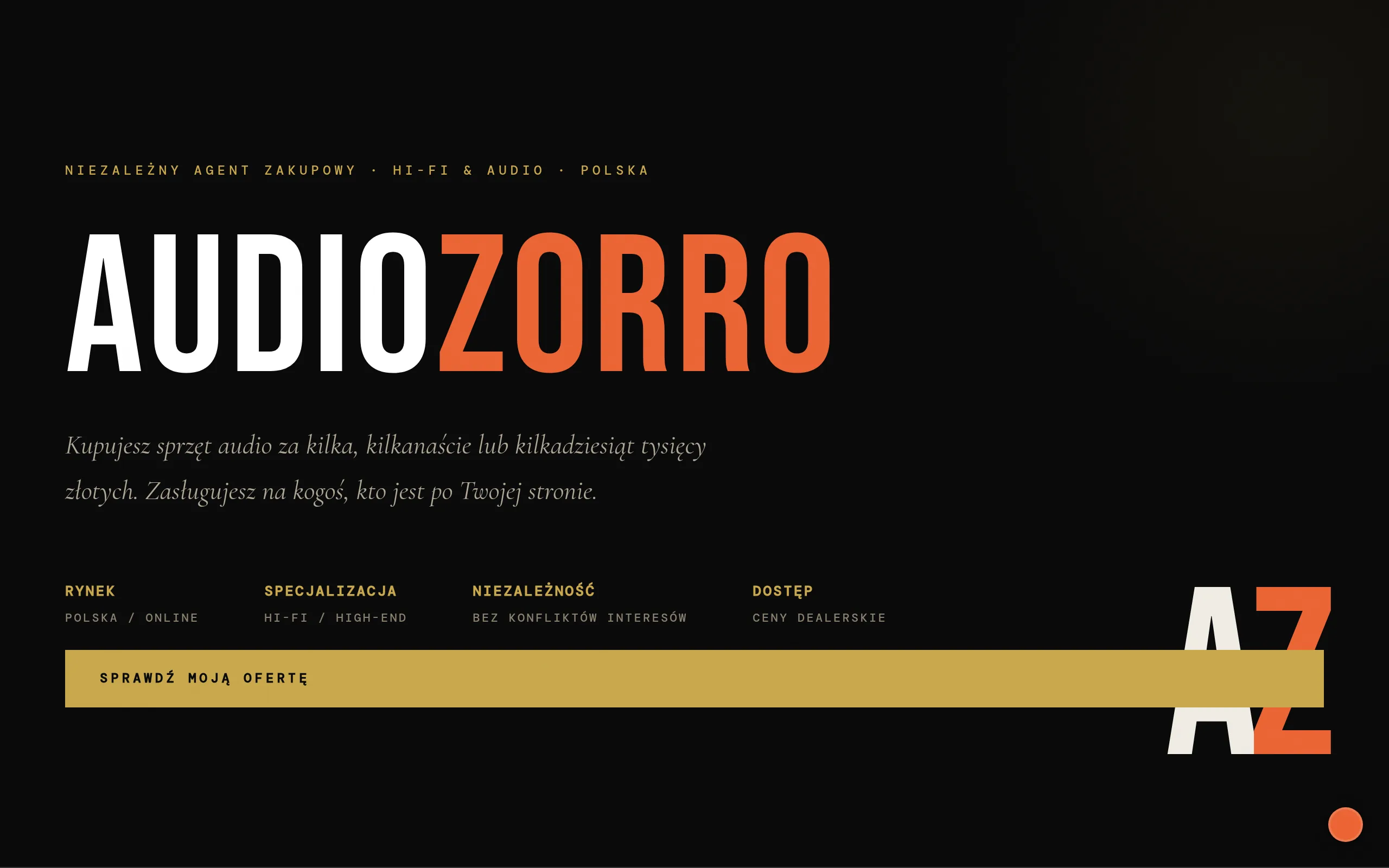 audiozorro.pl - niezależny agent zakupowy hi-fi, strona główna